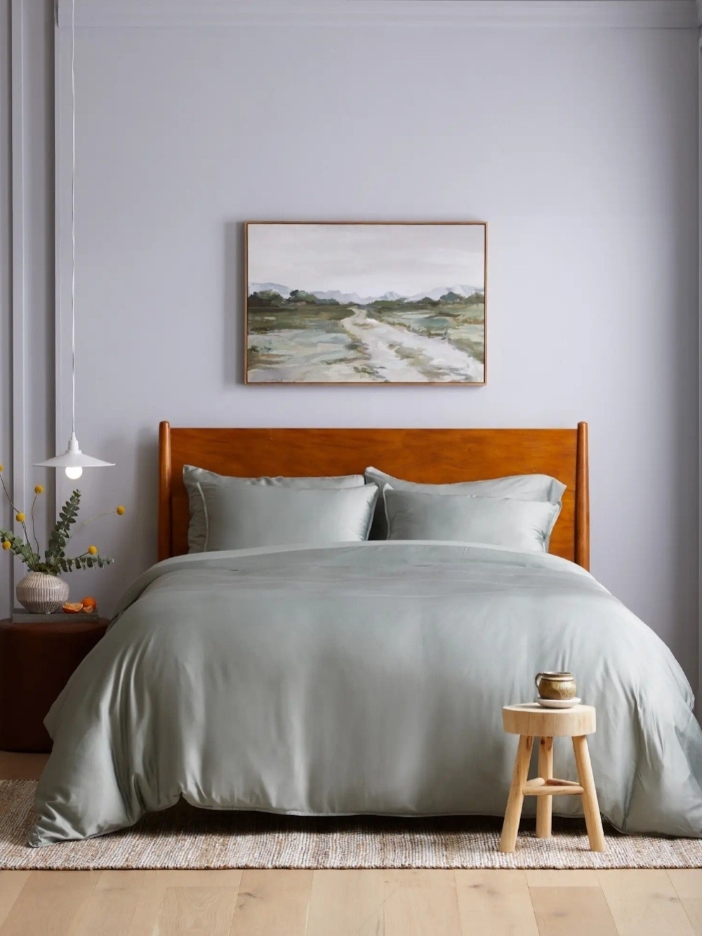 NEW Quince Bamboo Duvet Cover King, Color Eucalyptus - Picture 2 of 9